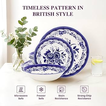 ロイヤルチューダー　食器セット Tudor Royal 12-Piece Porcelain Round Dinnerware Set, Service